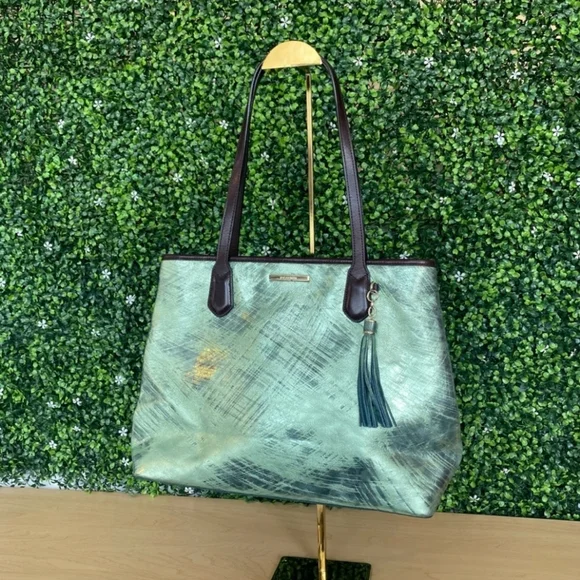 Brahmin Duxbury Satchel - Hunter Mayara Metallic Tote - Picture 8 of 17